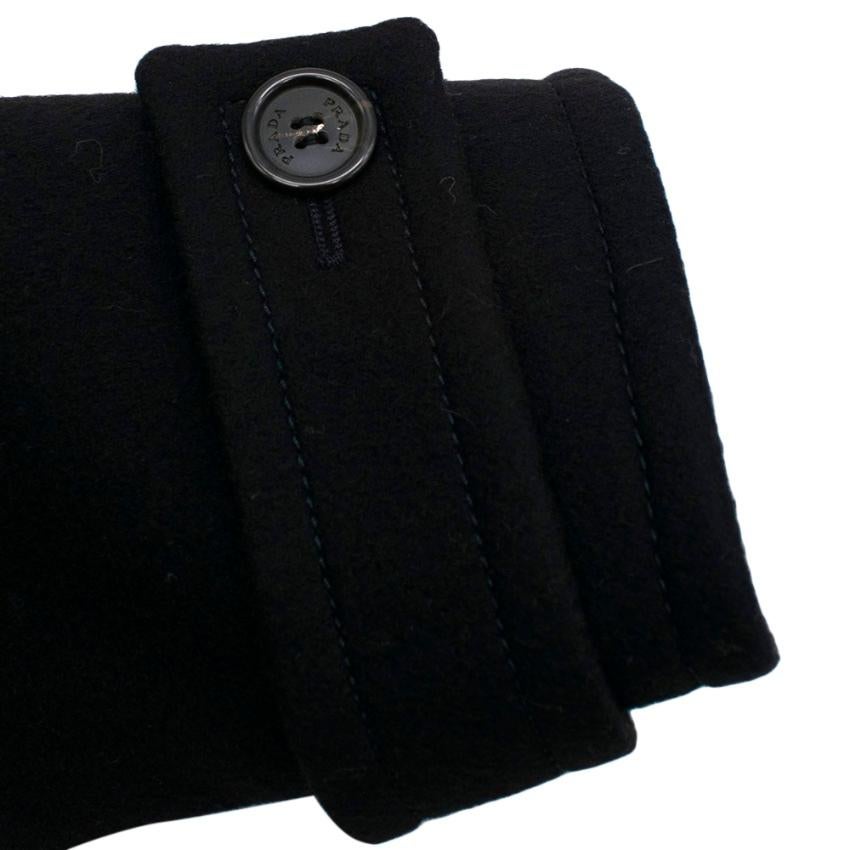 Women's Prada Black Wool Duffle Coat M 44