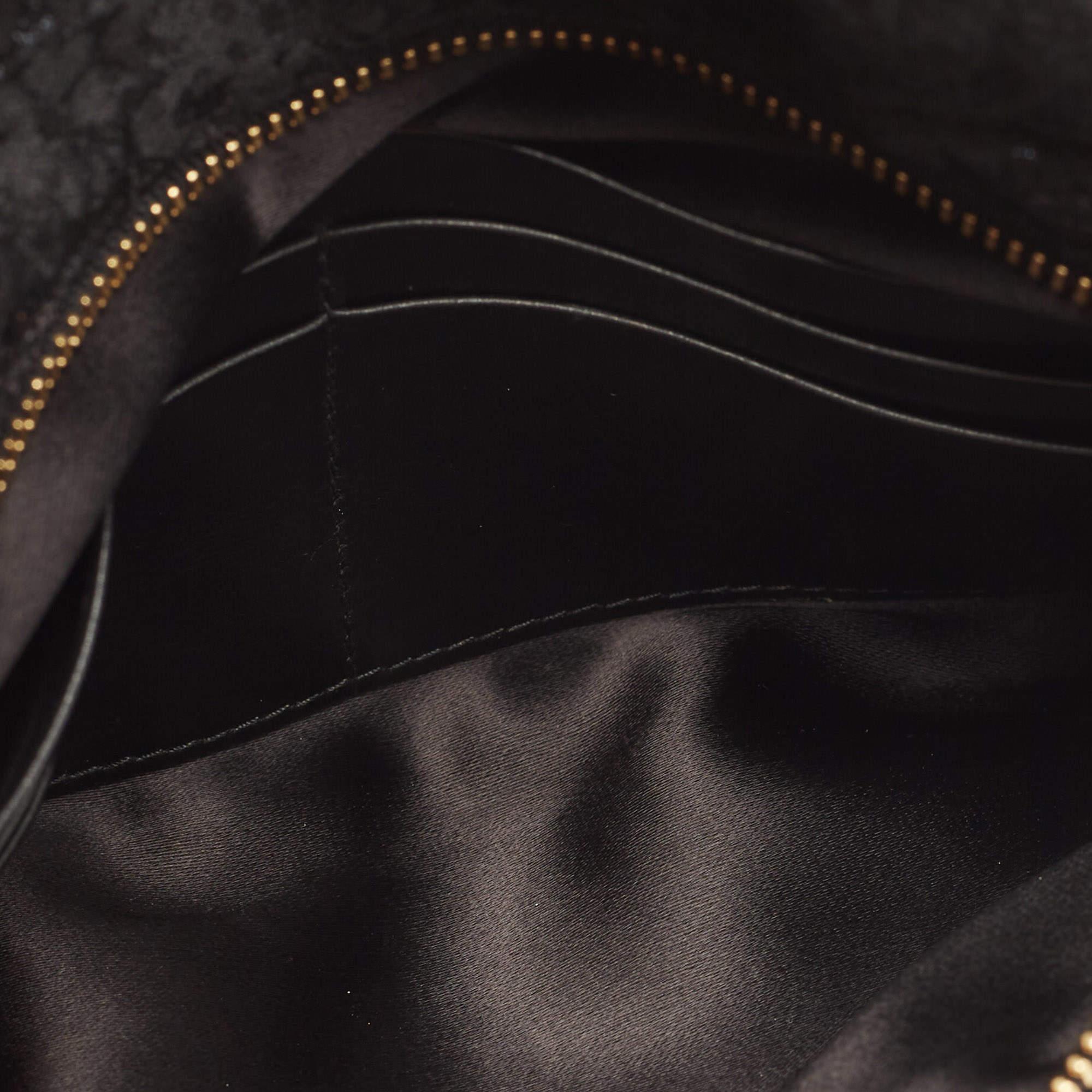 Women's Prada Black Wool Foldover Clutch