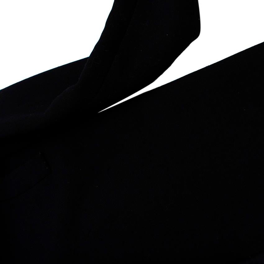 Prada Black Wool Overcoat With Fur Collar - Size US 0 2