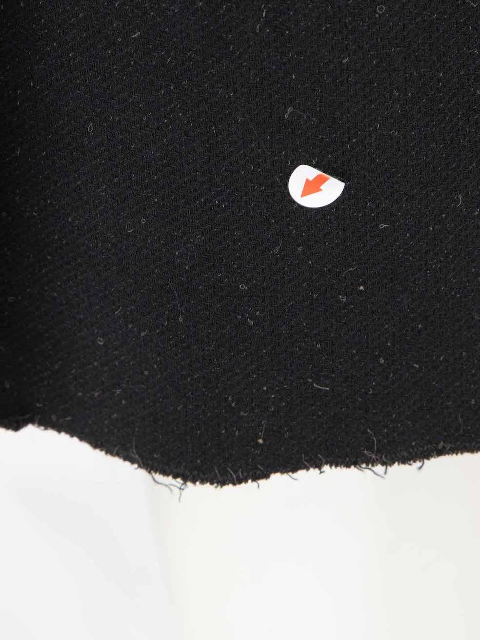 Prada Black Wool Pleat Knee Length Skirt Size XS For Sale 4
