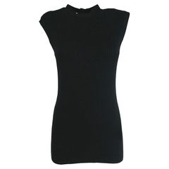 PRADA - Black Wool Ribbed Knit Sleeveless Mini Dress | Size 8US 40EU