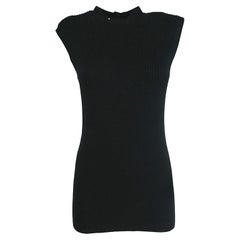 PRADA - Black Wool Ribbed Knit Sleeveless Mini Dress Size 8US 40EU