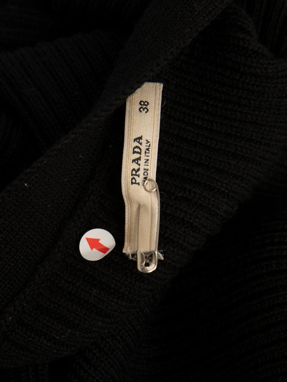 Prada Black Wool Sequinned Shoulder Cardigan Size XS For Sale 2