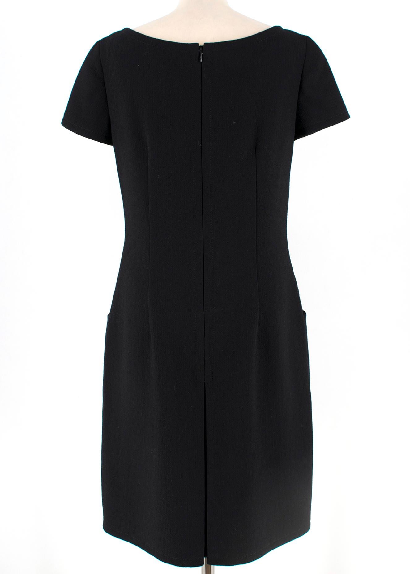 black wool shift dress