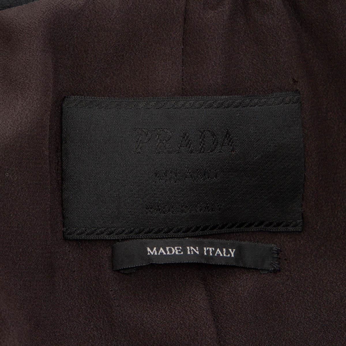 PRADA black wool & silk Blazer Jacket 42 M For Sale 1