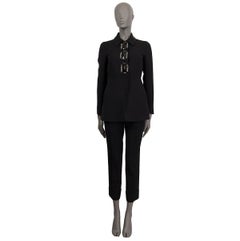 PRADA black wool & silk EMBELLISHED Jacket 38 XS