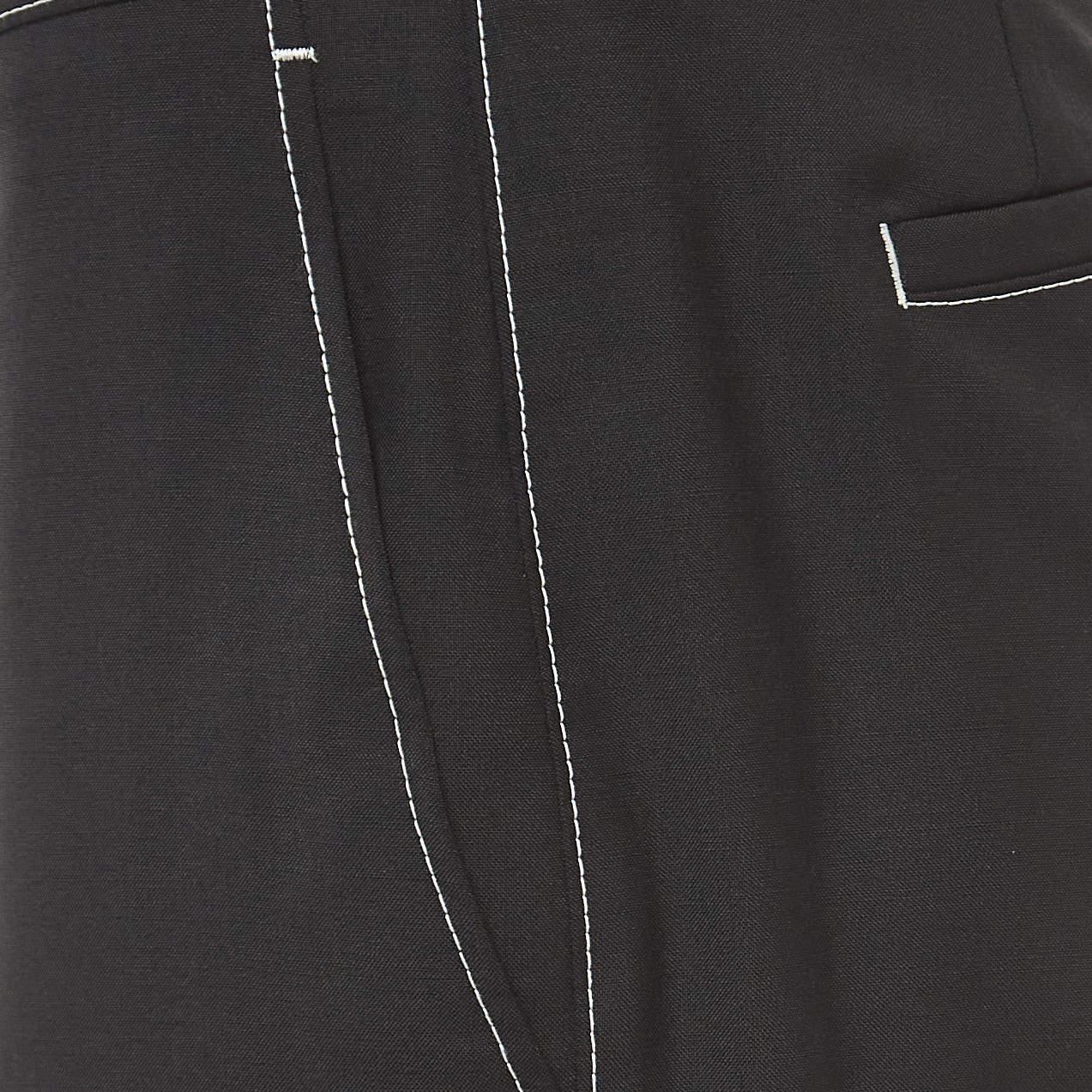 Prada Black Wool Slim Fit Formal Trousers S For Sale 1