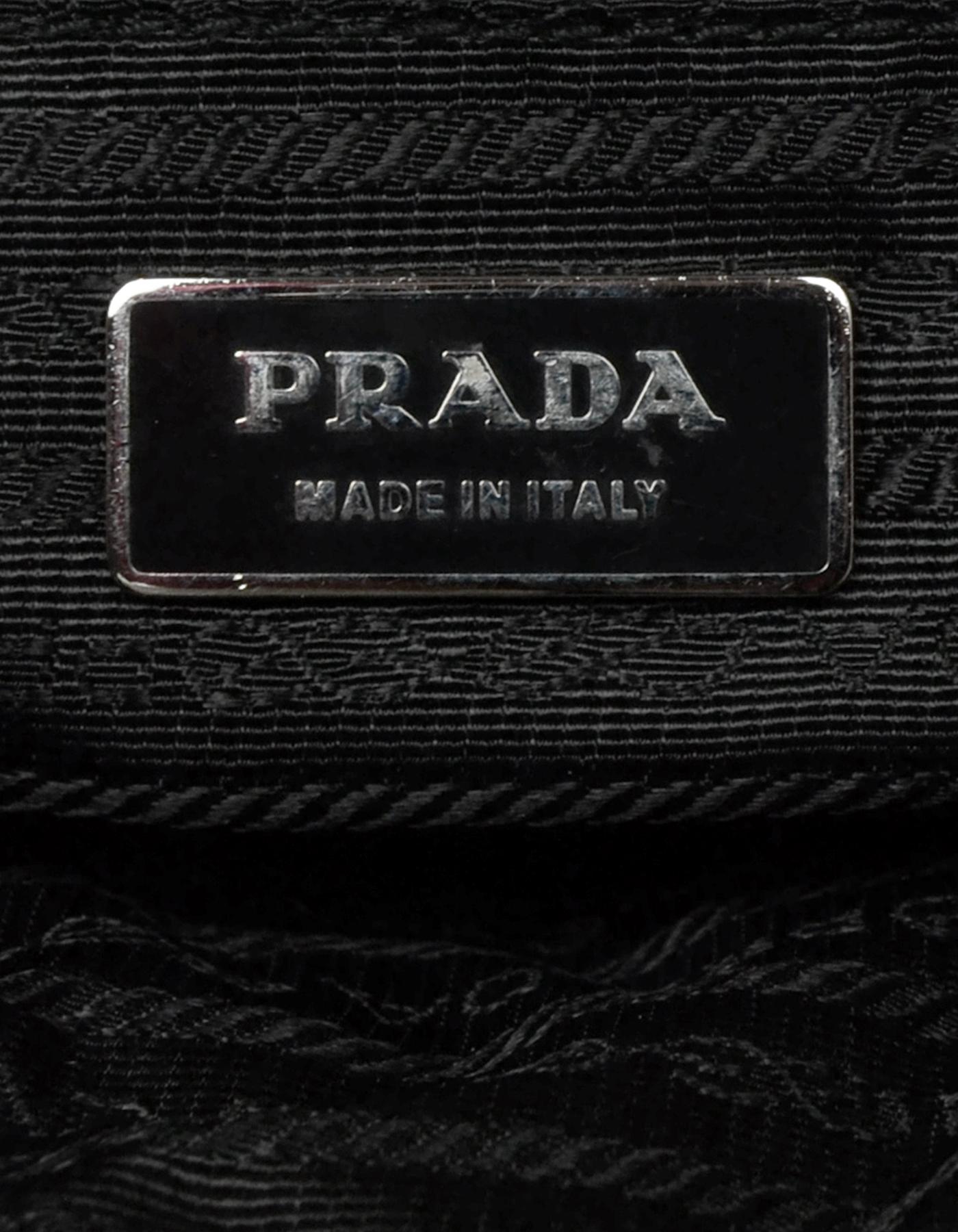 Prada Black Woven Leather Medium Tote Bag w/ ID Tag  1