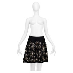 Prada Black Wrap Skirt With Silverware Charms 2006