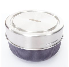 PRADA Black+Blum silver black round glass lunch box 750ml