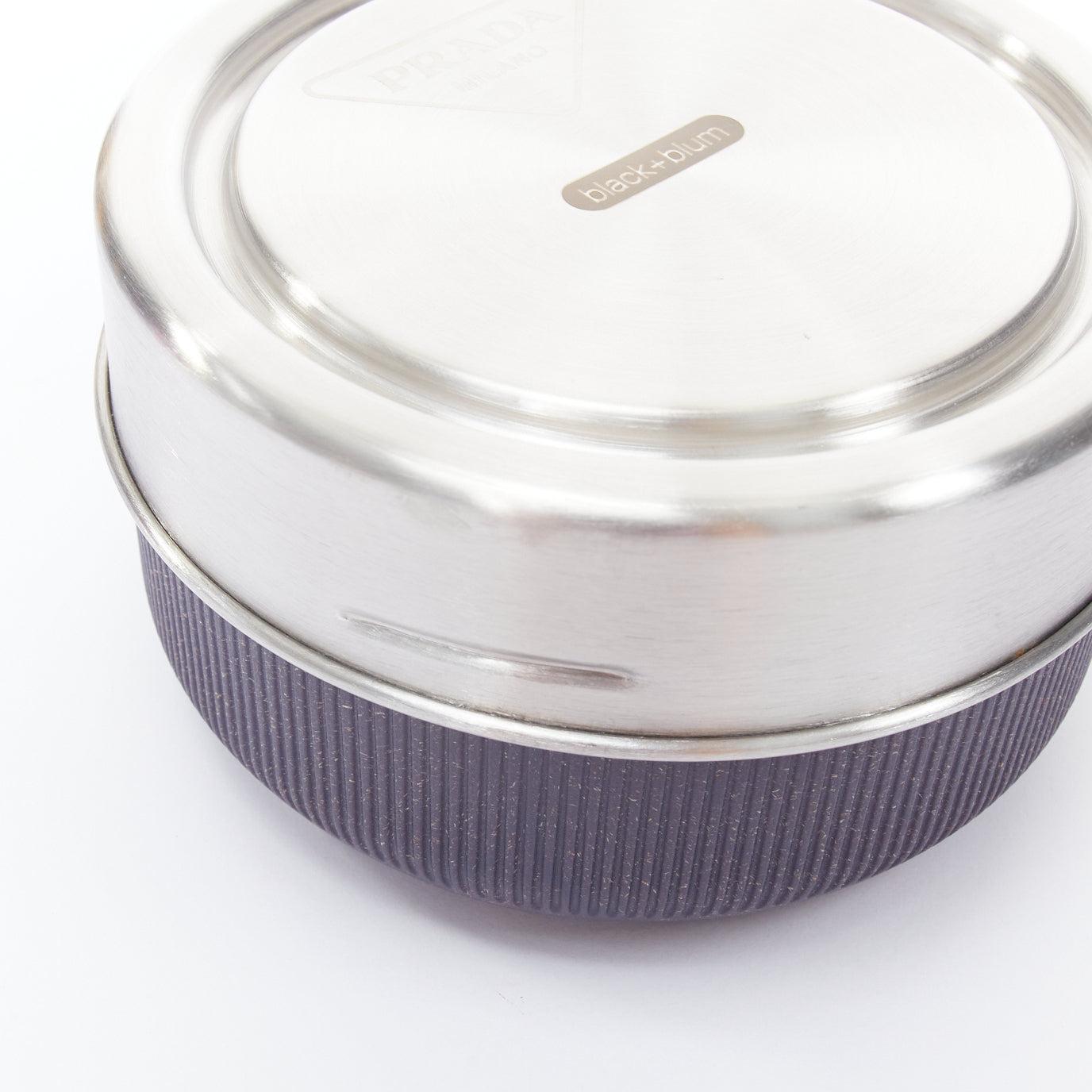 PRADA Black+Blum silver black round glass lunch box 750ml In Excellent Condition In Hong Kong, NT