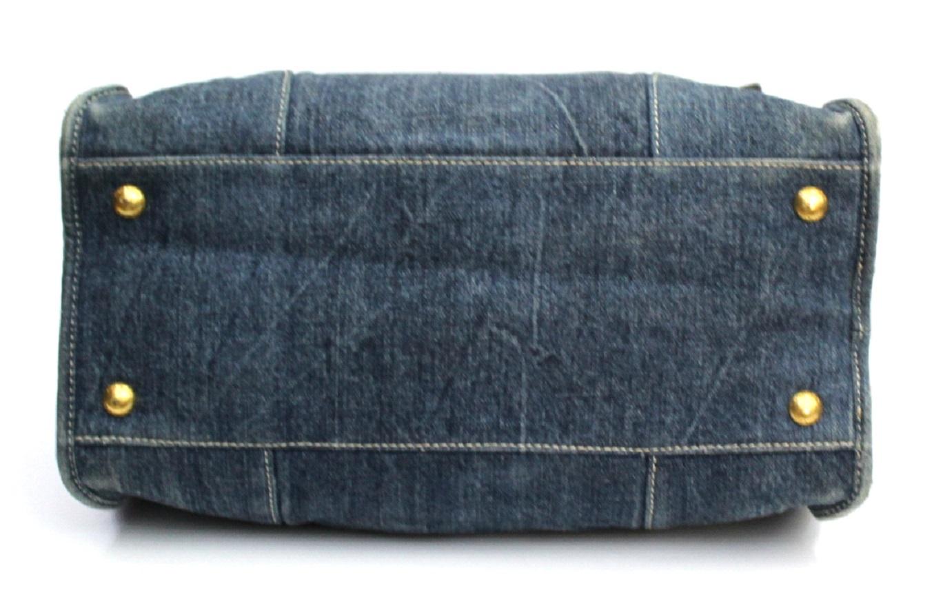 Prada Blu Denim Bag In Good Condition In Torre Del Greco, IT