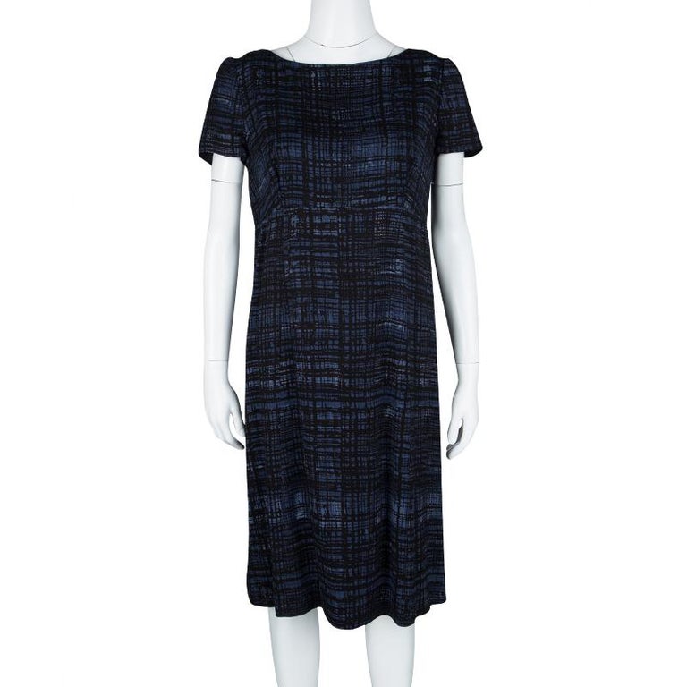 Prada 25 Patchwork Short-sleeved Dress Black mix Beige Cotton main image 0
