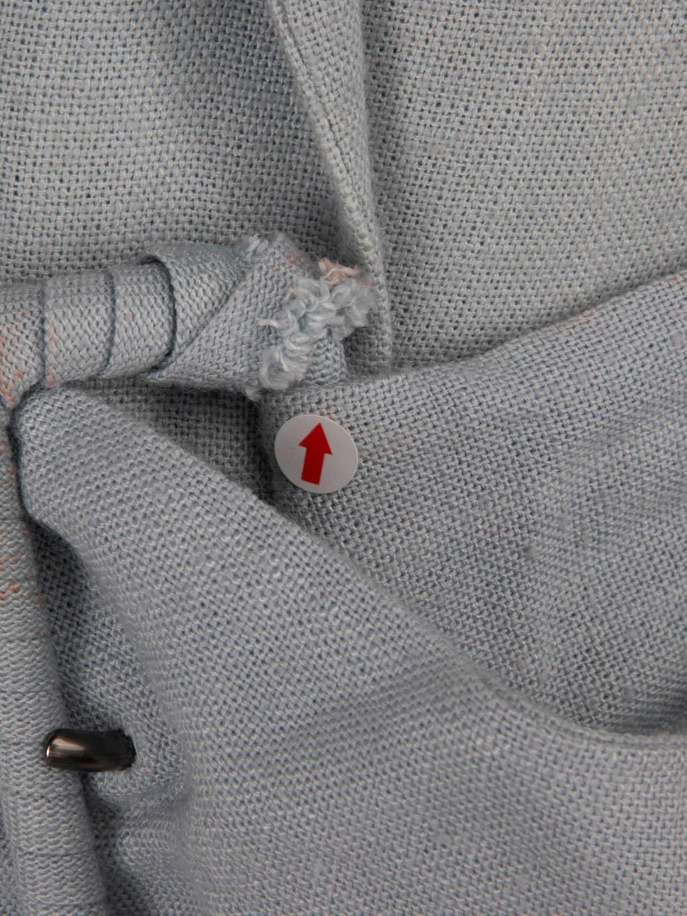 Prada Blue Belted Snap Button Jacket Size L For Sale 4