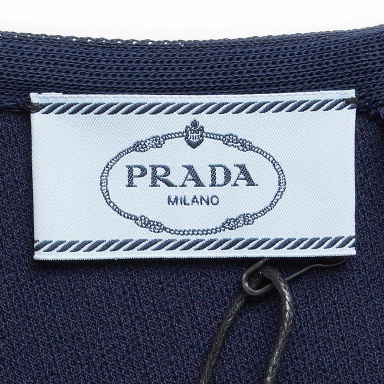 white christmas dresses PRADA 2021 Striped Denim Mini Dress Blue – REAWAKE main image 1