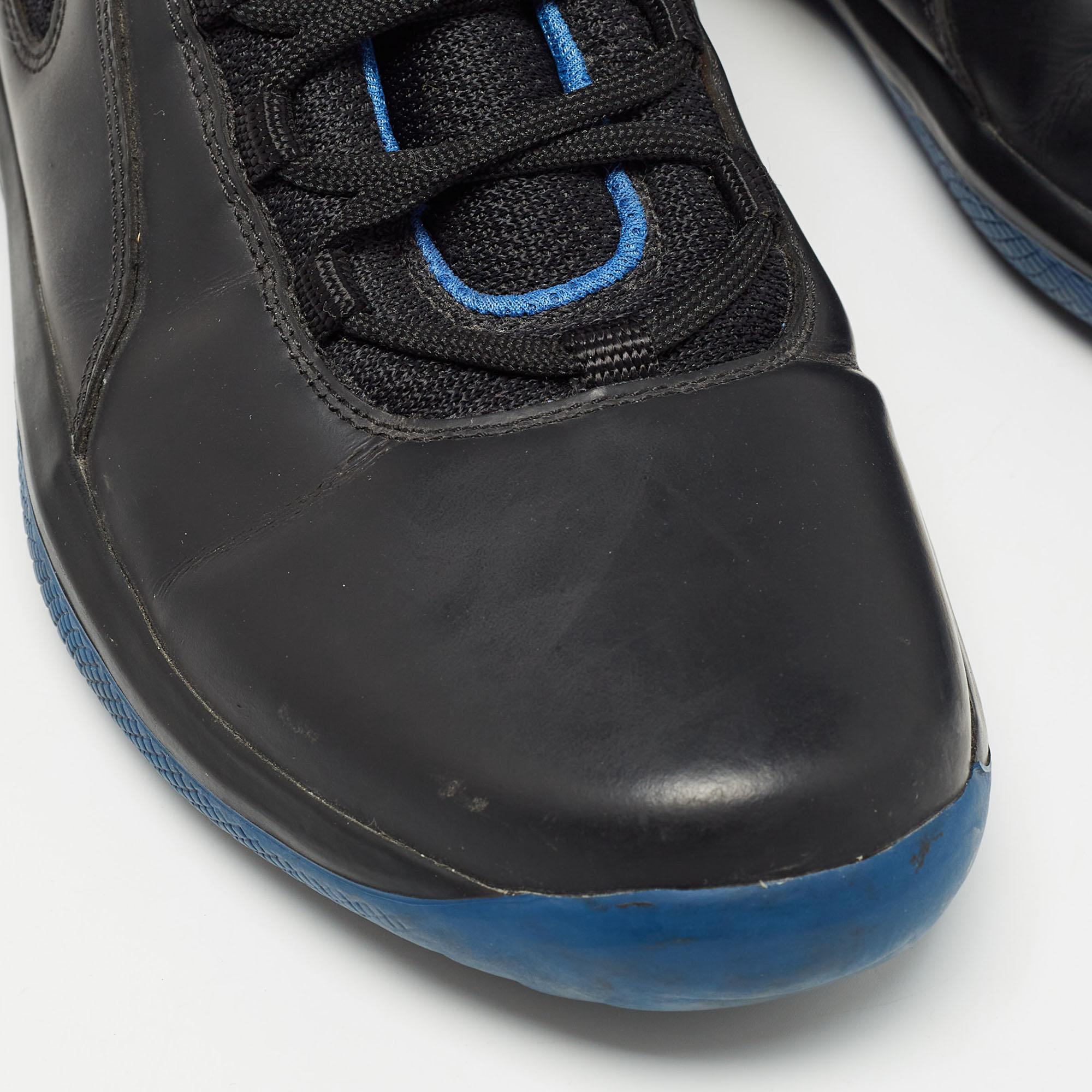 Prada Blue/Black Leather and Mesh Punta Ala Sneakers Size 41 3