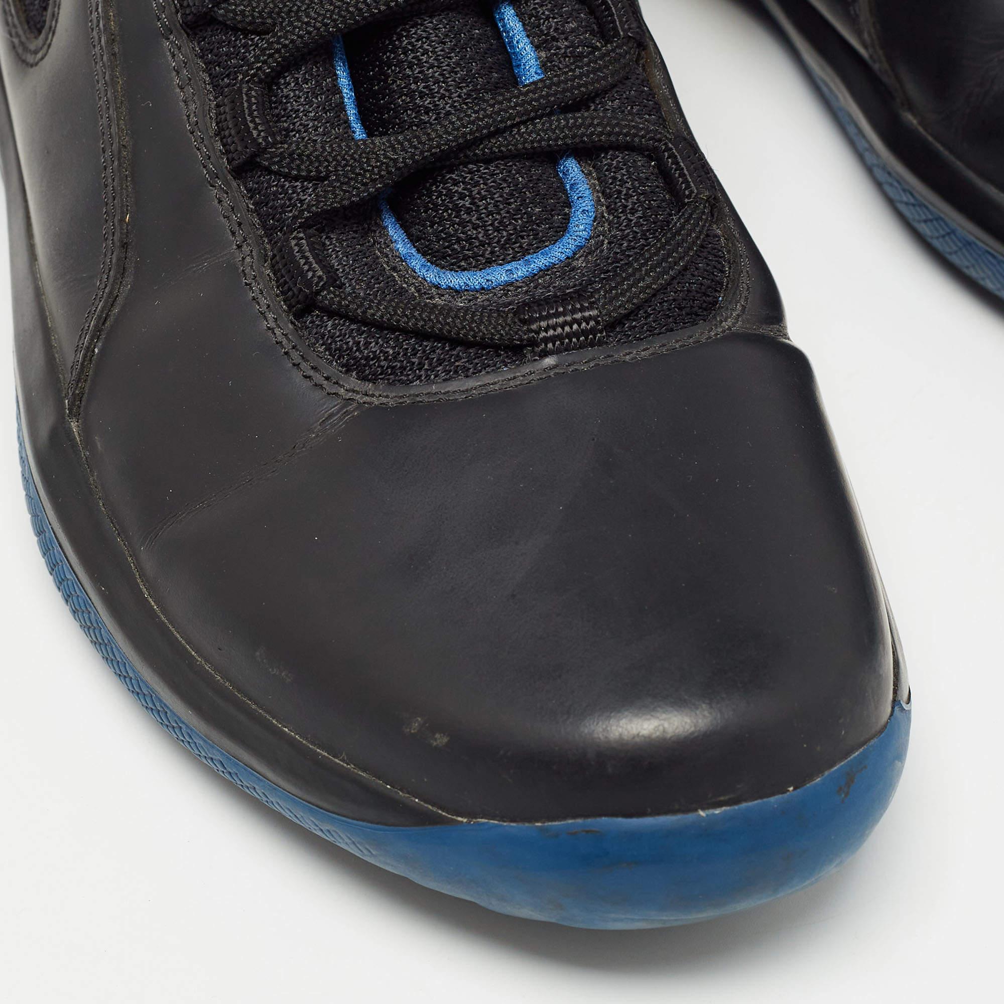 Prada Blue/Black Leather and Mesh Punta AlaSneakers Size 41 3