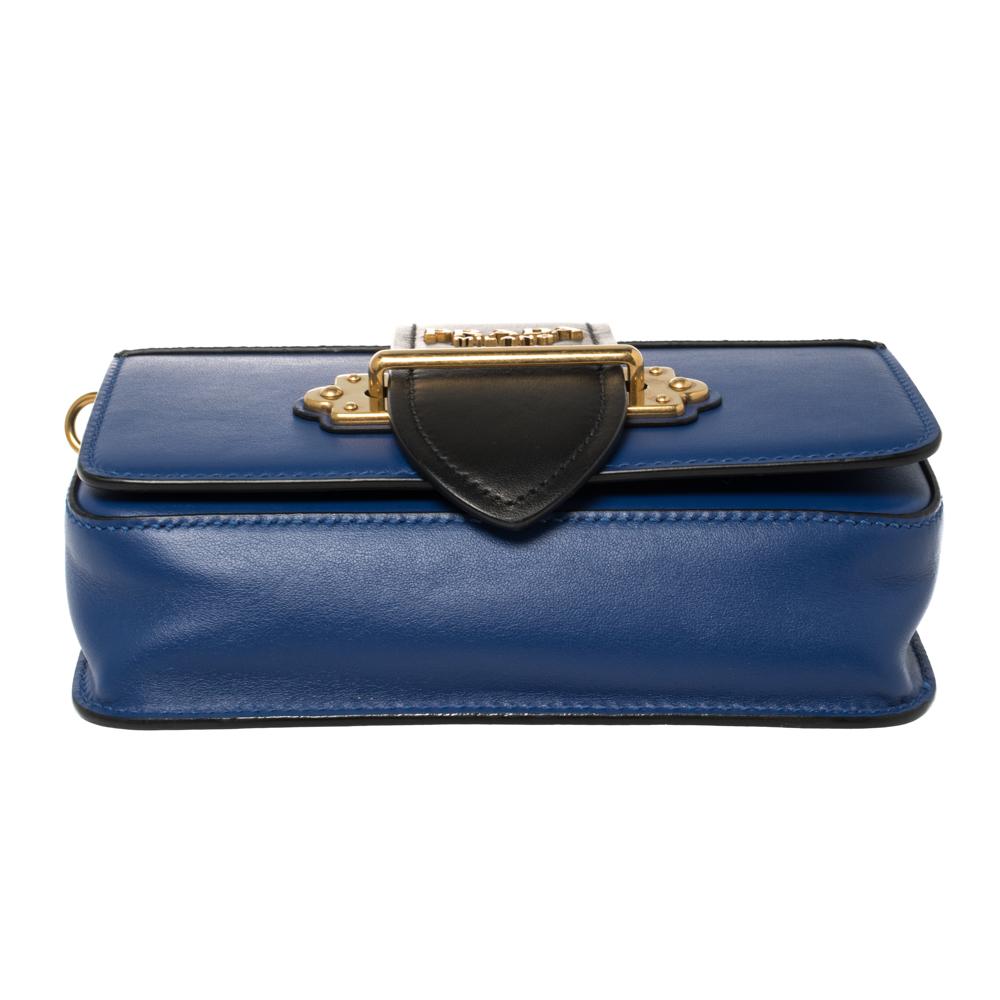 Prada Blue/Black Leather Cahier Belt Bag 5