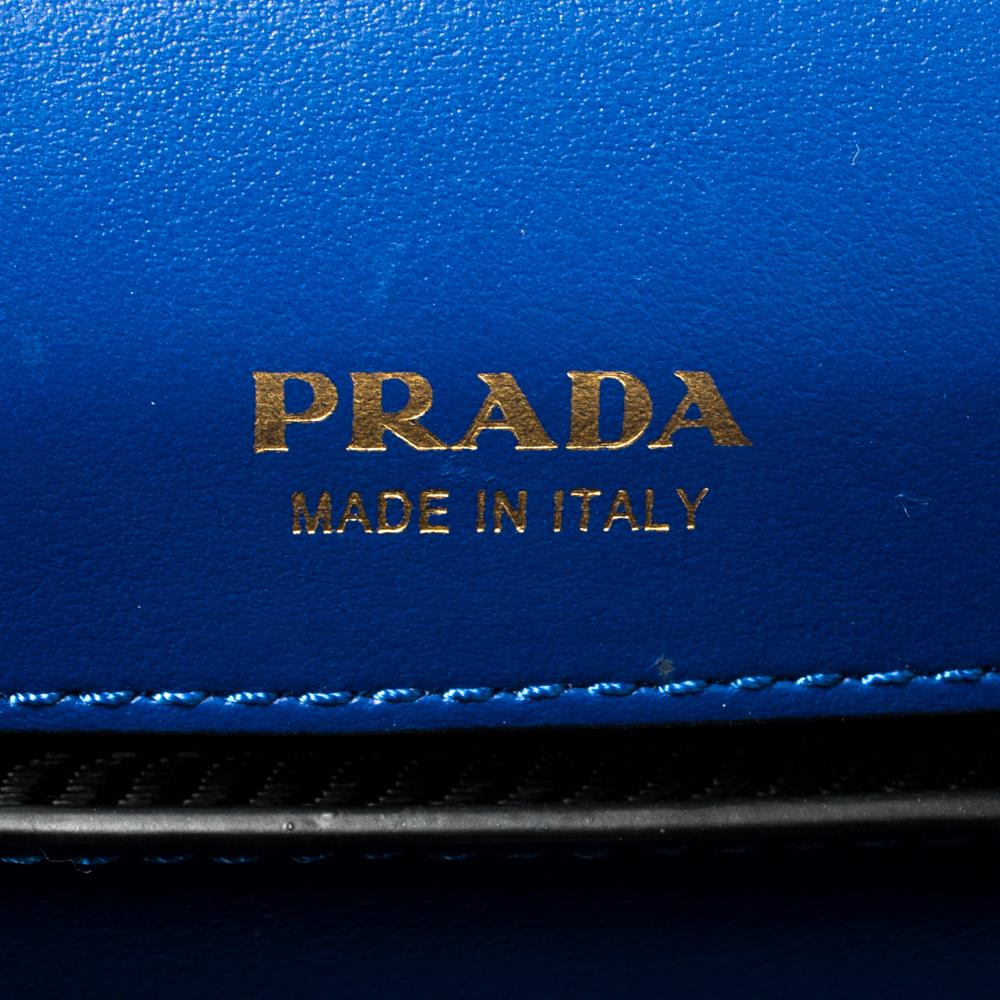 Women's Prada Blue/Black Leather Cahier Belt Bag