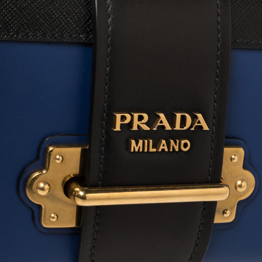 Prada Blue/Black Leather Cahier Belt Bag 2
