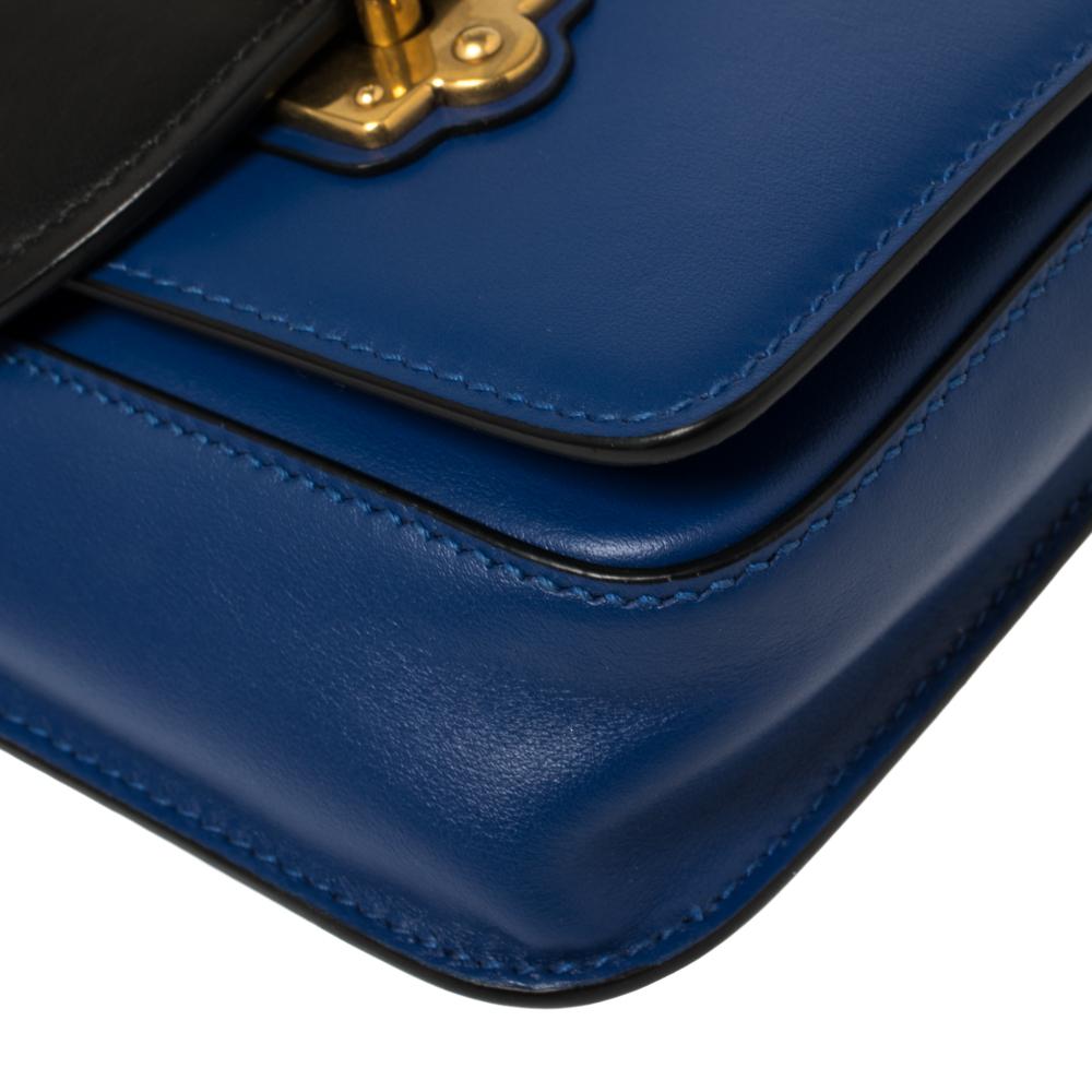 Prada Blue/Black Leather Cahier Belt Bag 3