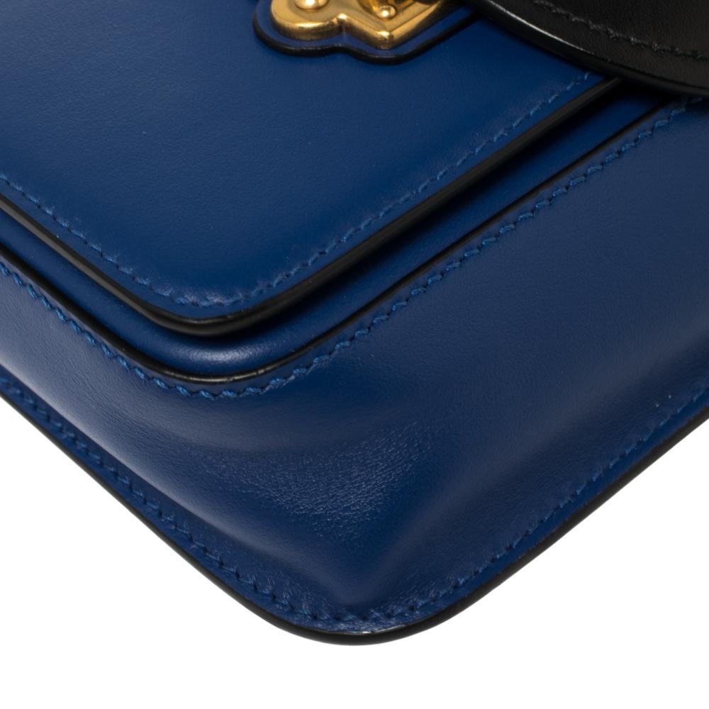 Prada Blue/Black Leather Cahier Belt Bag 4