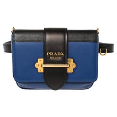 Prada Blue/Black Leather Cahier Belt Bag