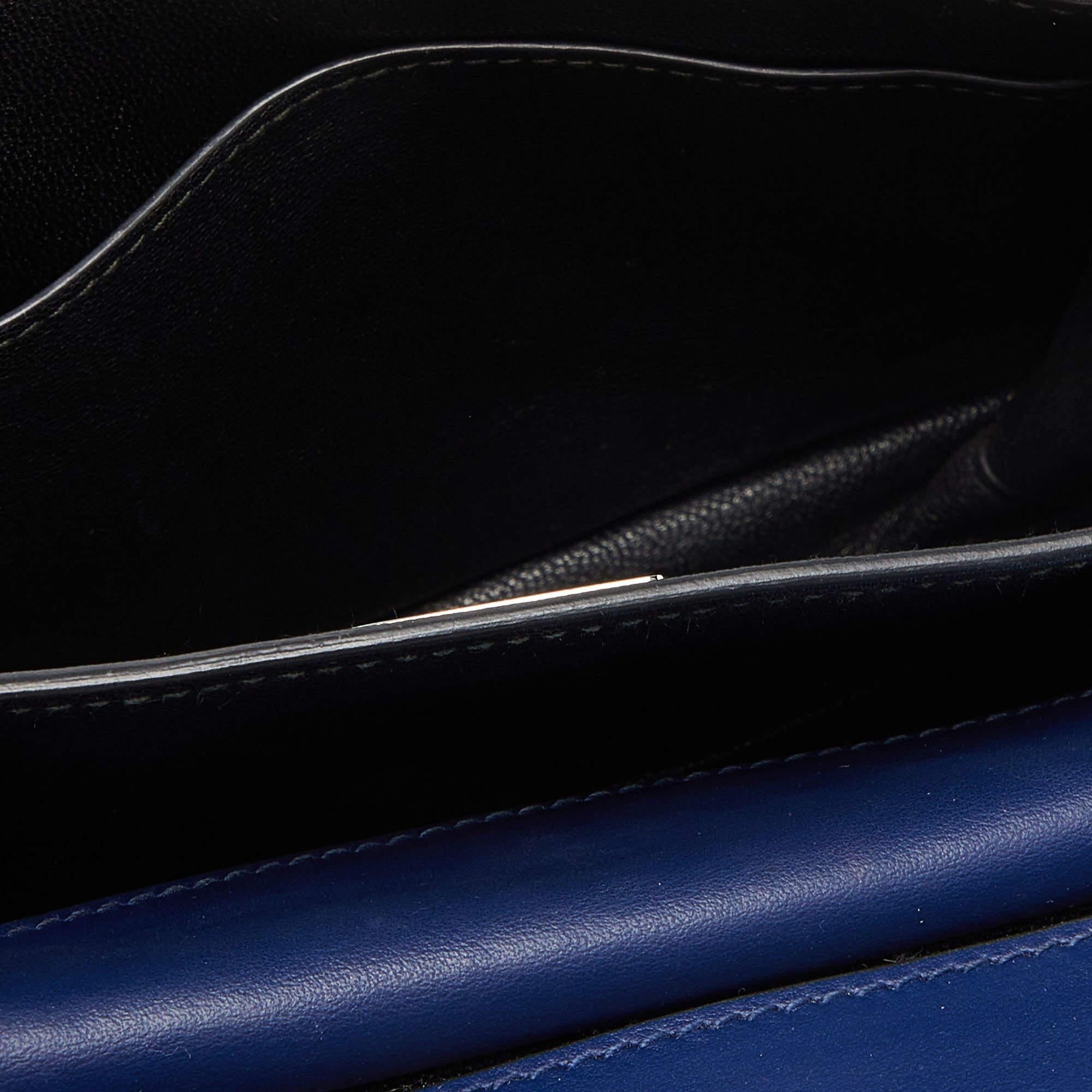 Prada Blue/Black Leather Cahier Studded Shoulder Bag 1