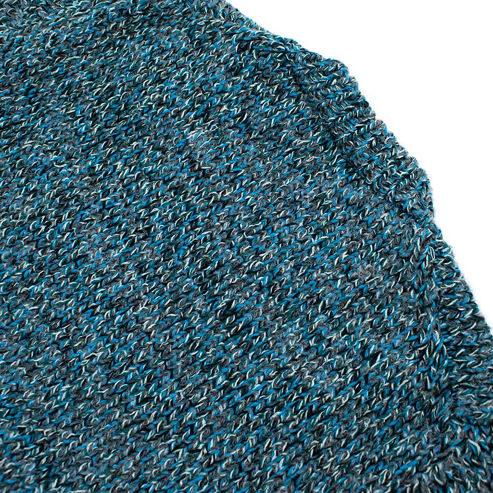  Prada Blue Braided Knit Short Sleeve Jumper - Size US 0 1