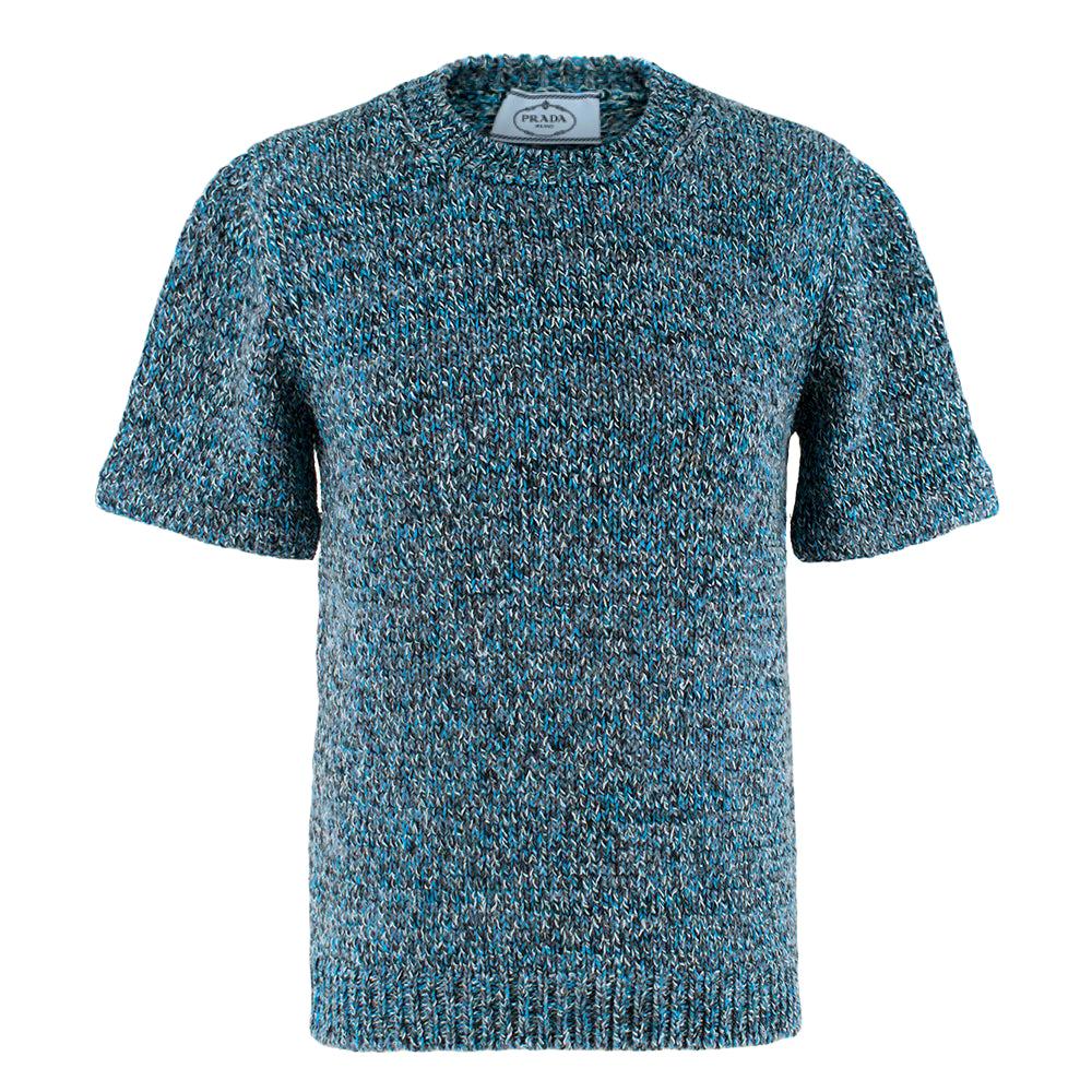 PRADA 25S SHORT-SLEEVE MESH KNIT PULLOVER SWEATER 293 main image 1
