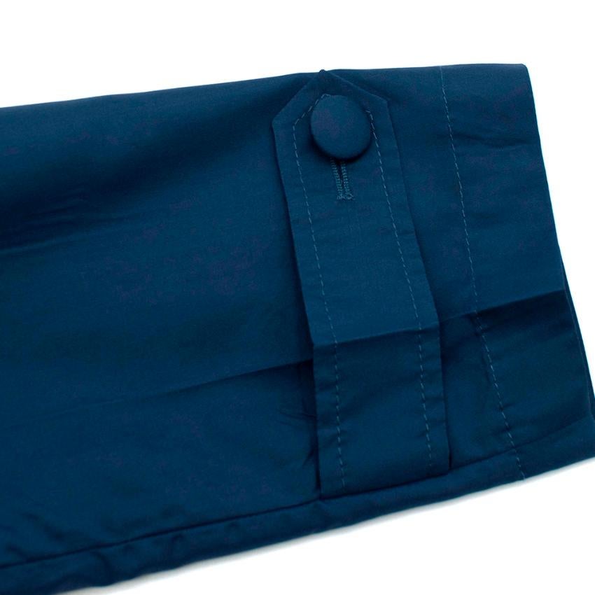 Prada Blue Button Down Light Weight Silk Jacket - Size US 4 For Sale 1