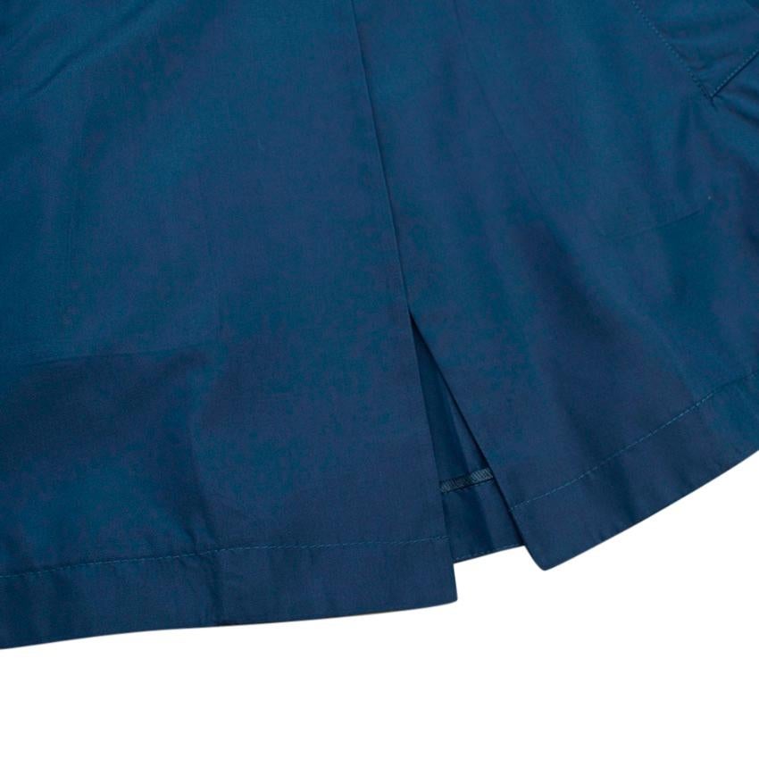 Prada Blue Button Down Light Weight Silk Jacket - Size US 4 For Sale 2