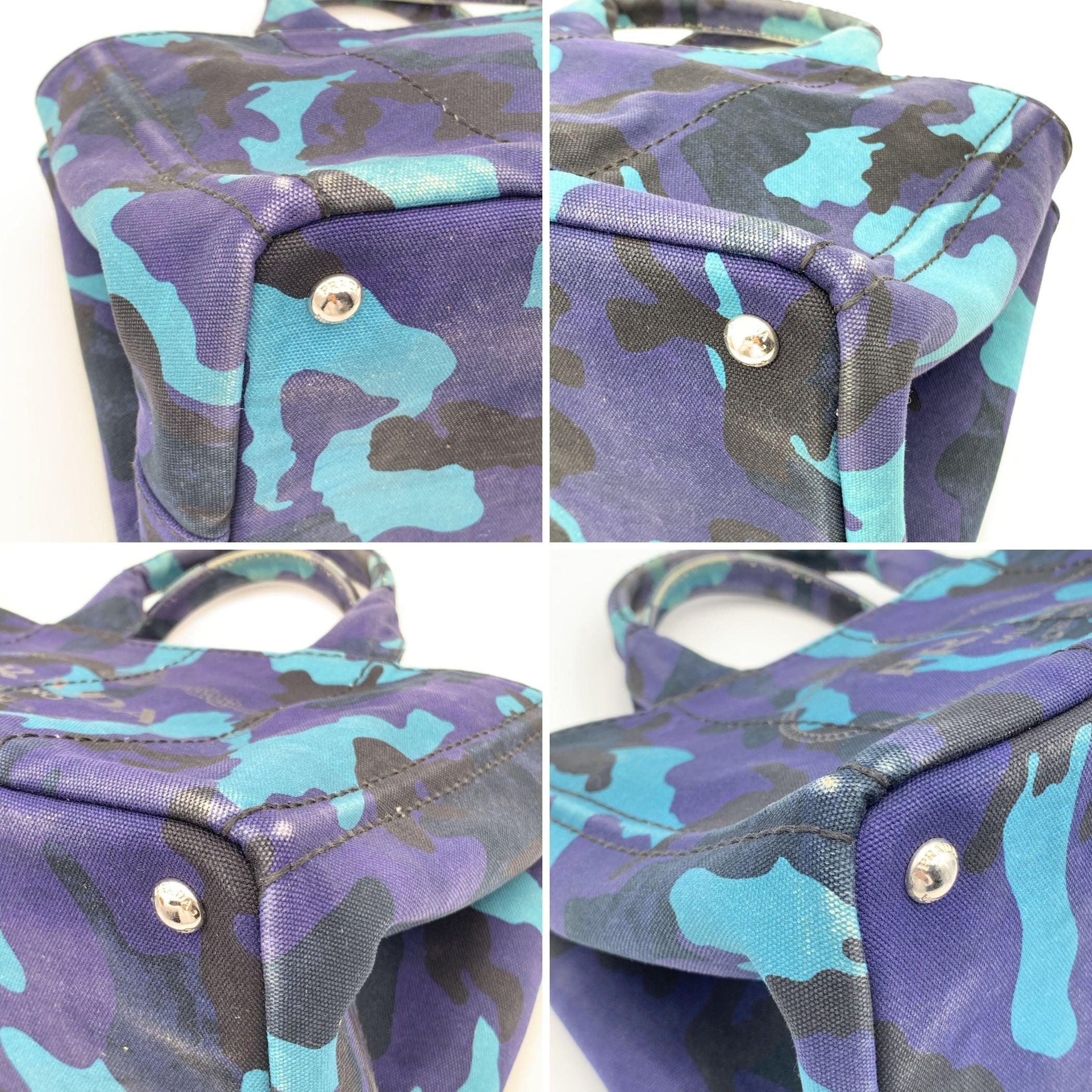 Prada Blue Camouflage Canvas Canapa Logo Tote Bag 2