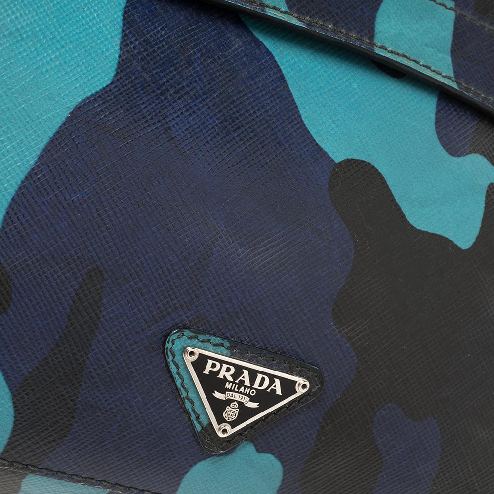 Prada Blue Camouflage Saffiano Lux Leather Travel Organizer 2