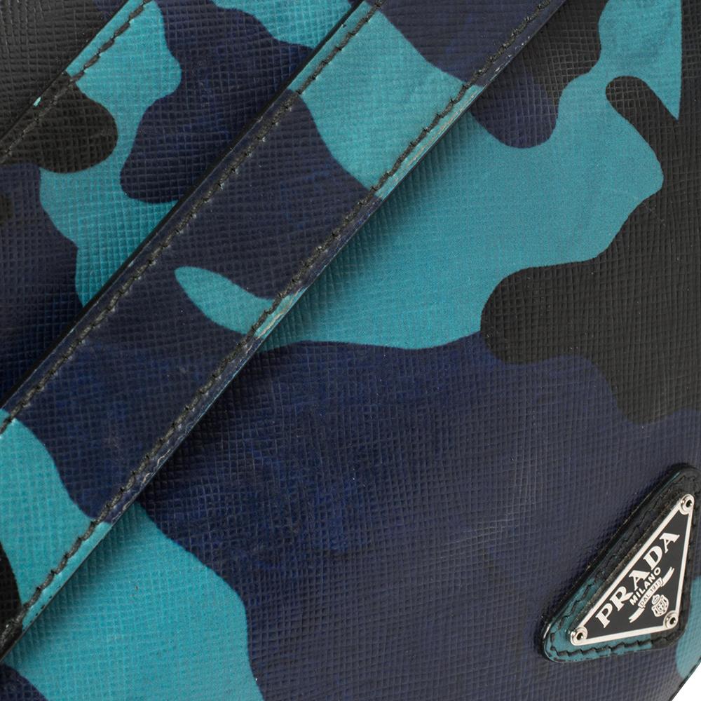 Prada Blue Camouflage Saffiano Lux Leather Travel Organizer 3
