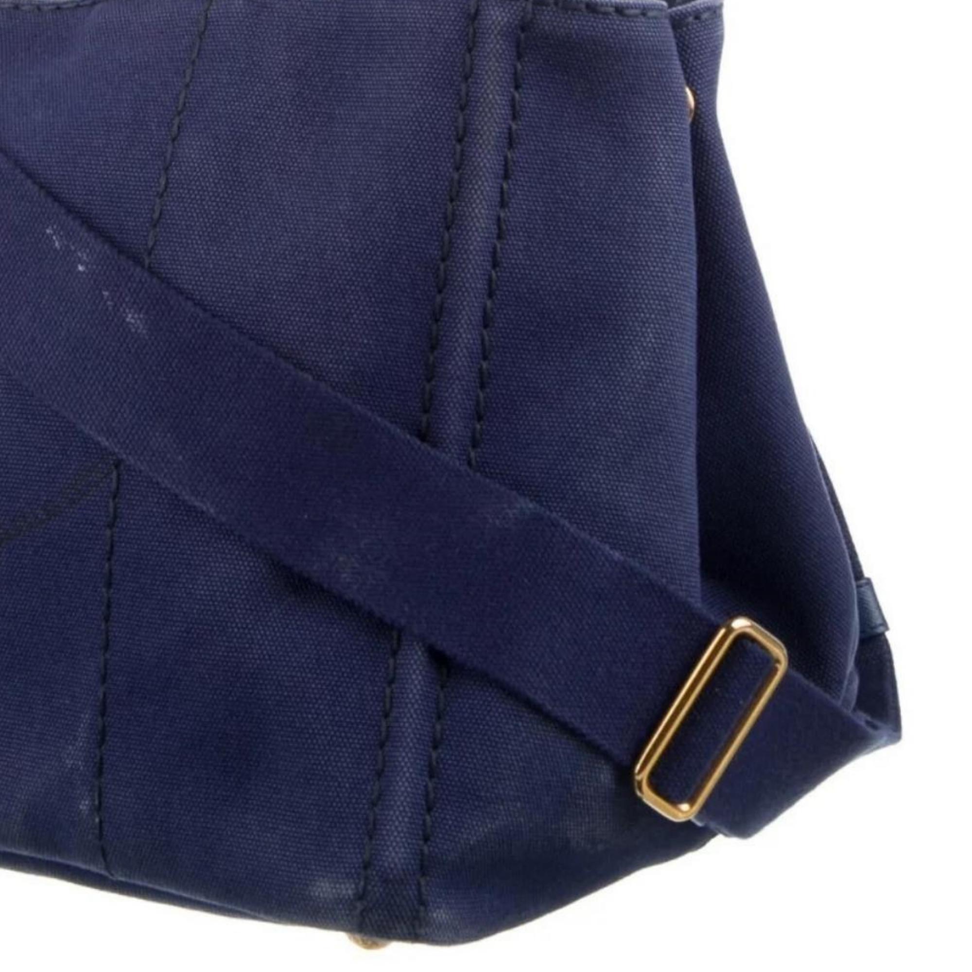 Women's or Men's Prada Blue Canvas Bauletto Canapa Shopping Tote Bag (1BG642)