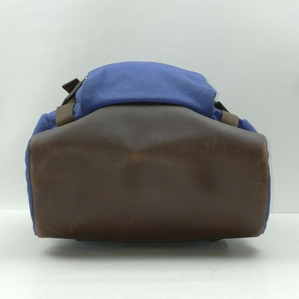 Purple Prada Blue Canvas x Brown Leather Tessuto Backpack 863430
