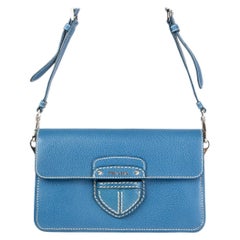 PRADA blue Cinghale leather Crossbody Shoulder Bag