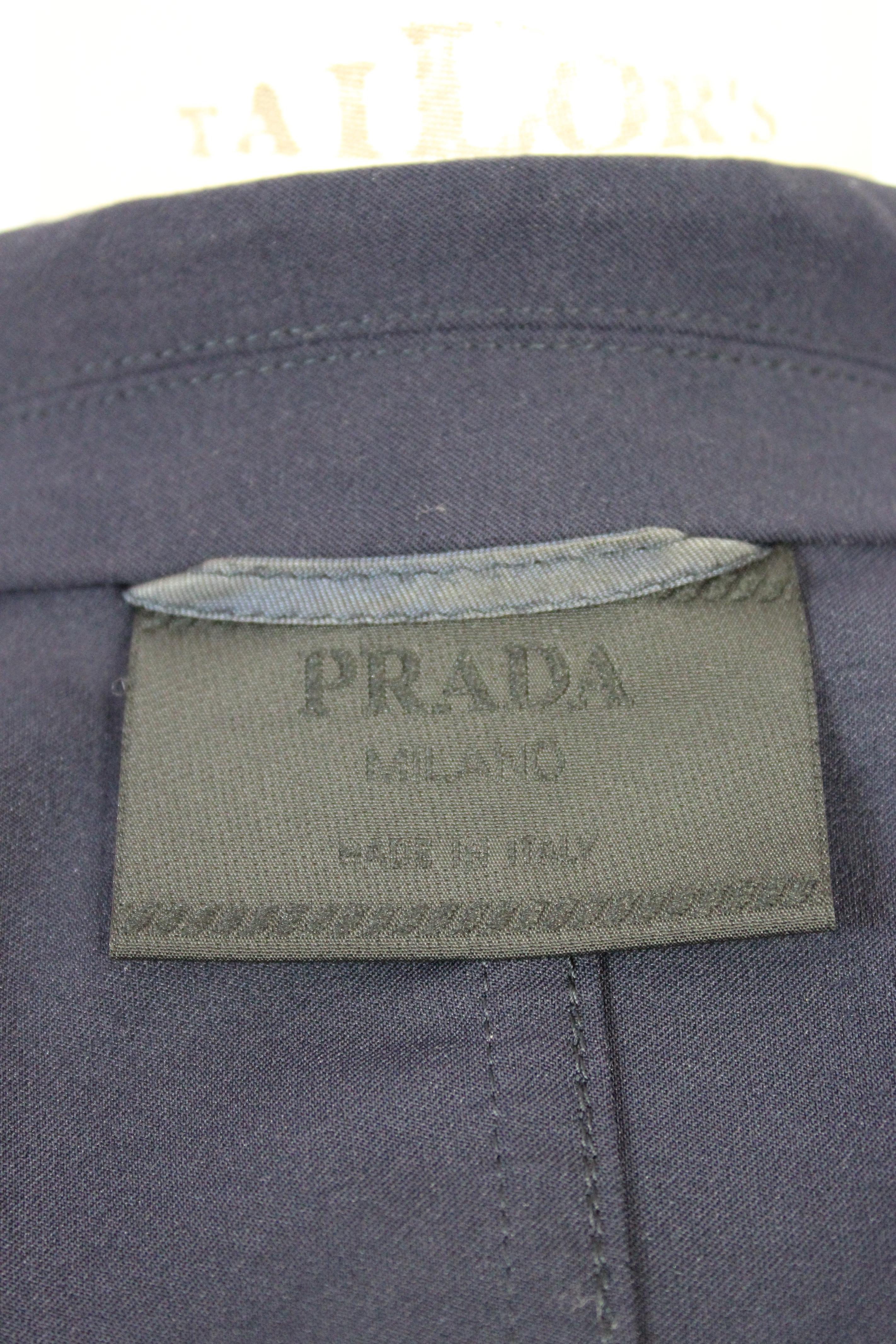 Prada Blue Classic Fitted Jacket 1