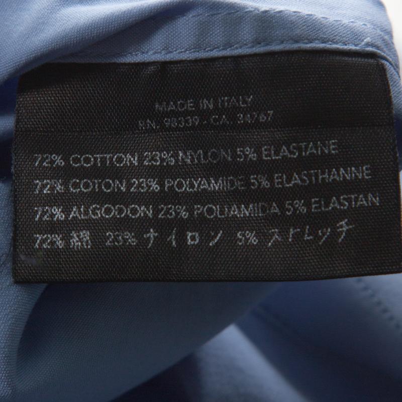 Men's Prada Blue Cotton Blend Full Sleeve Shirt M