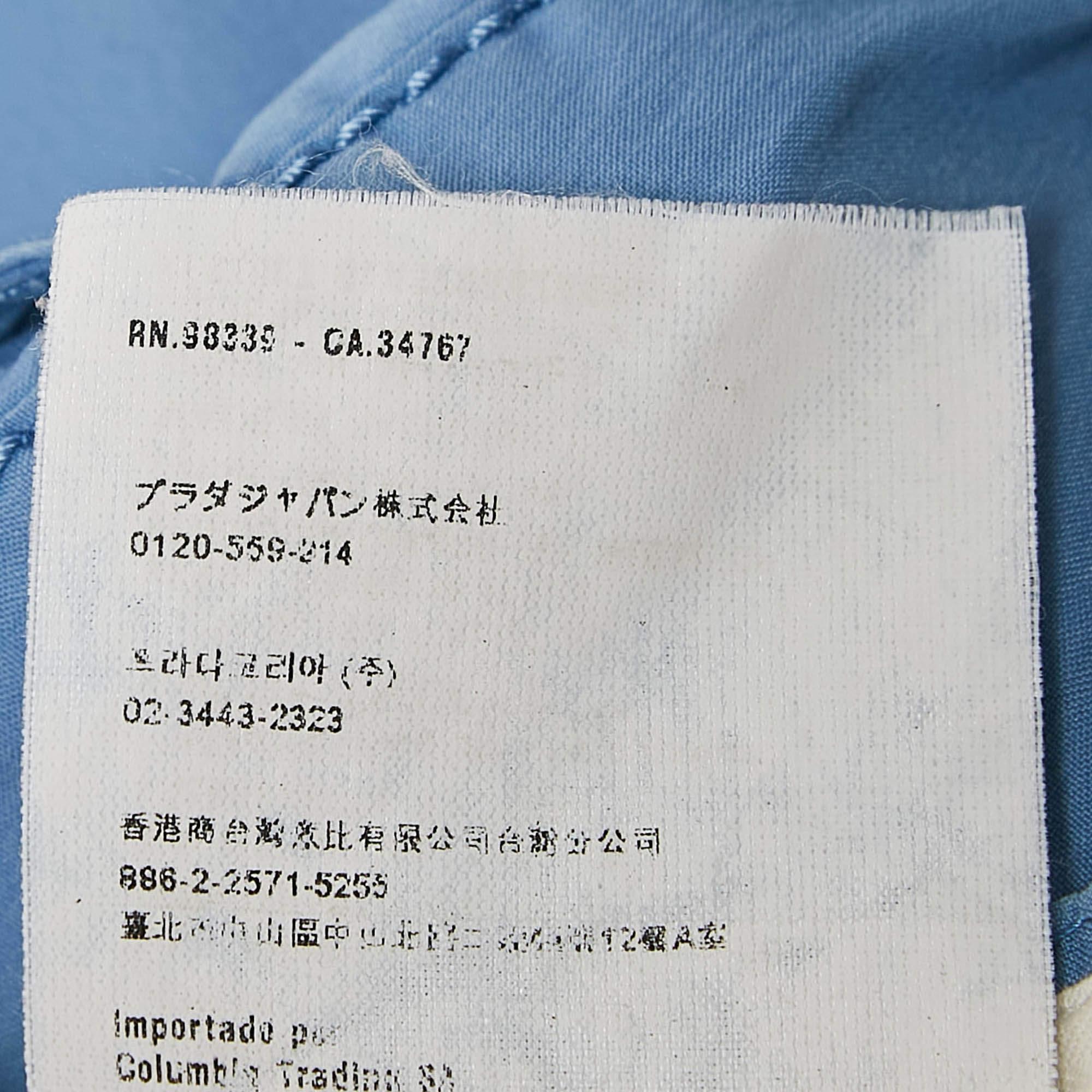 Prada Blaue Hose aus Baumwollmischung M im Angebot 2