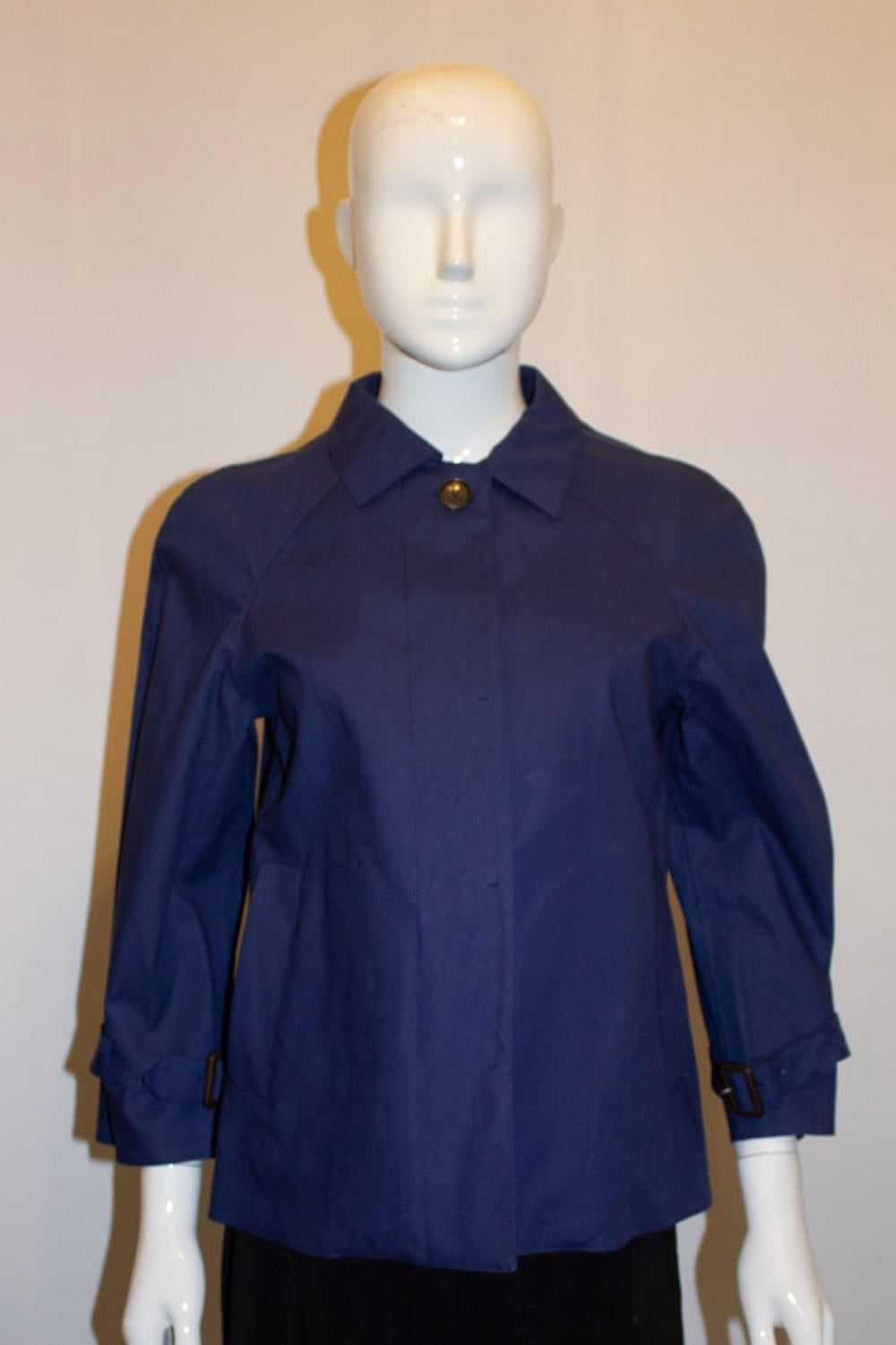 Prada Blue Cotton Jacket For Sale 2