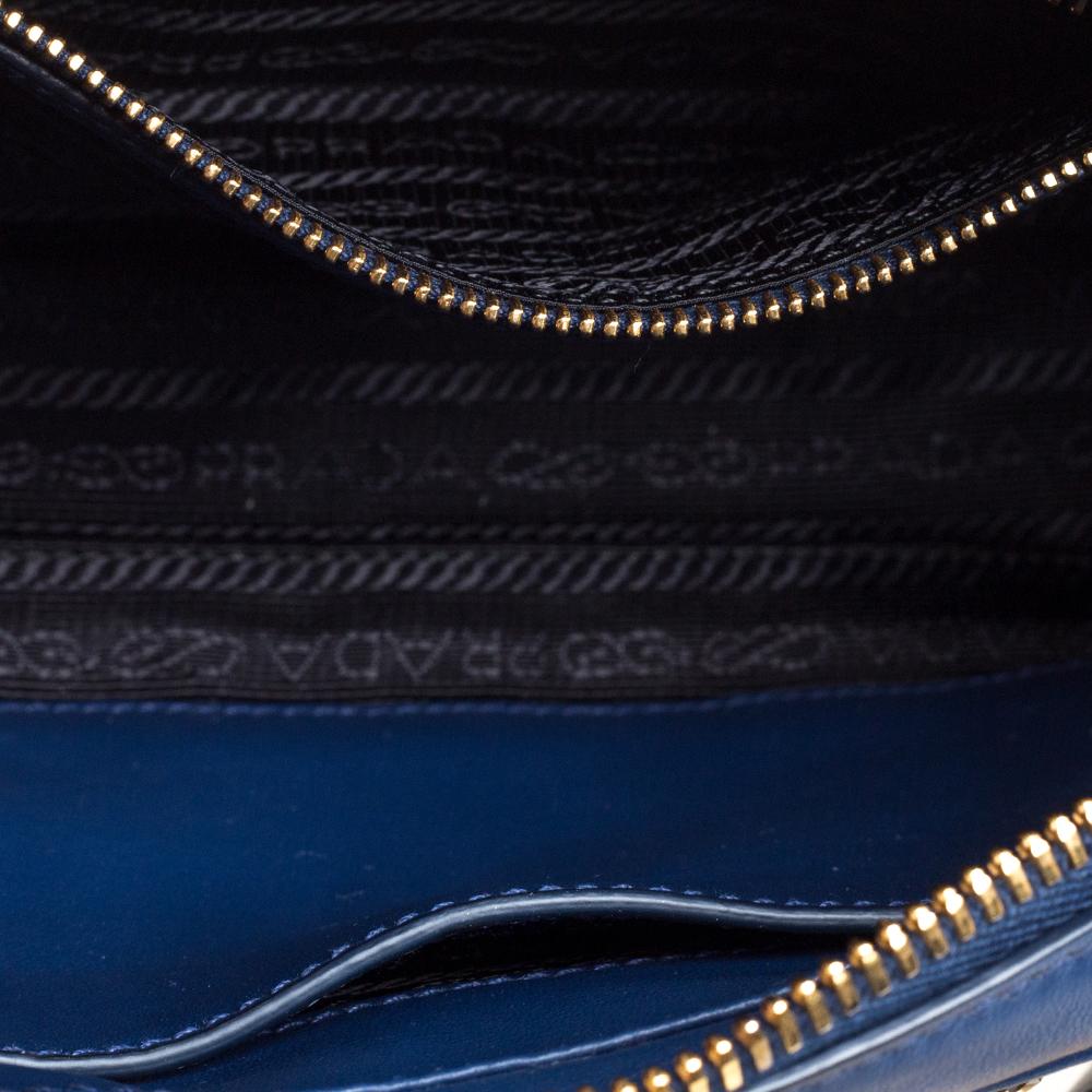 Women's Prada Blue Crystal Embellished Leather Camera Shoulder Bag