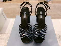 Prada Blue Crystal Platforms size 39.5 new in box