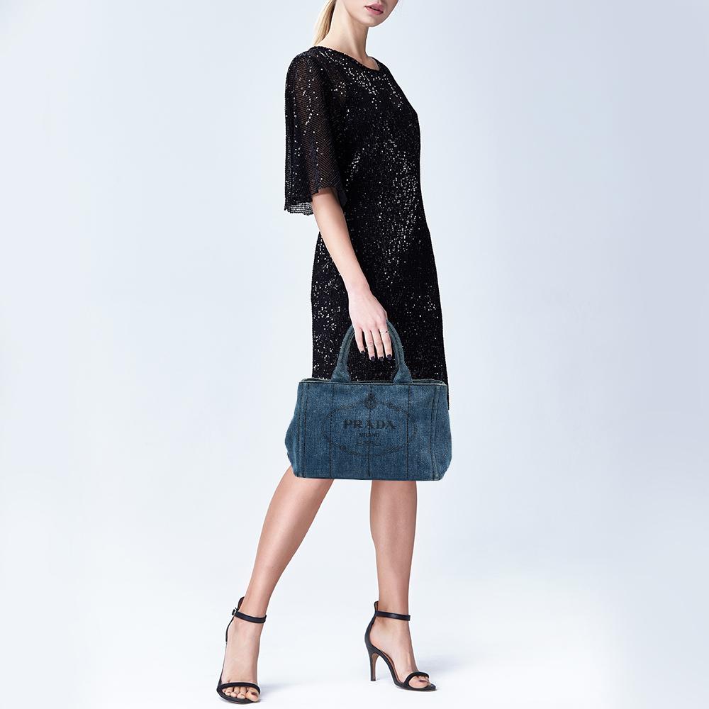 denim prada tote