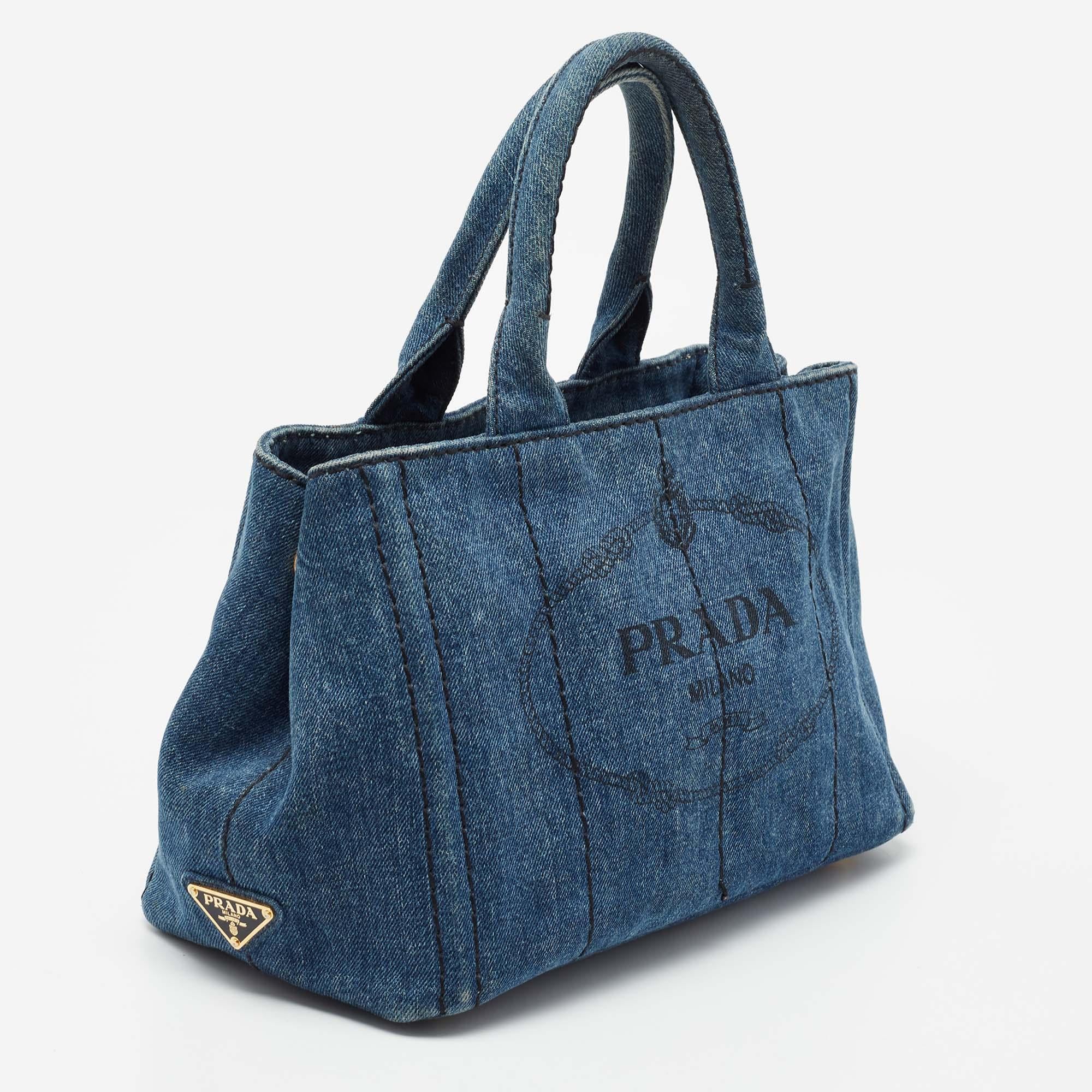 prada canapa tote blue