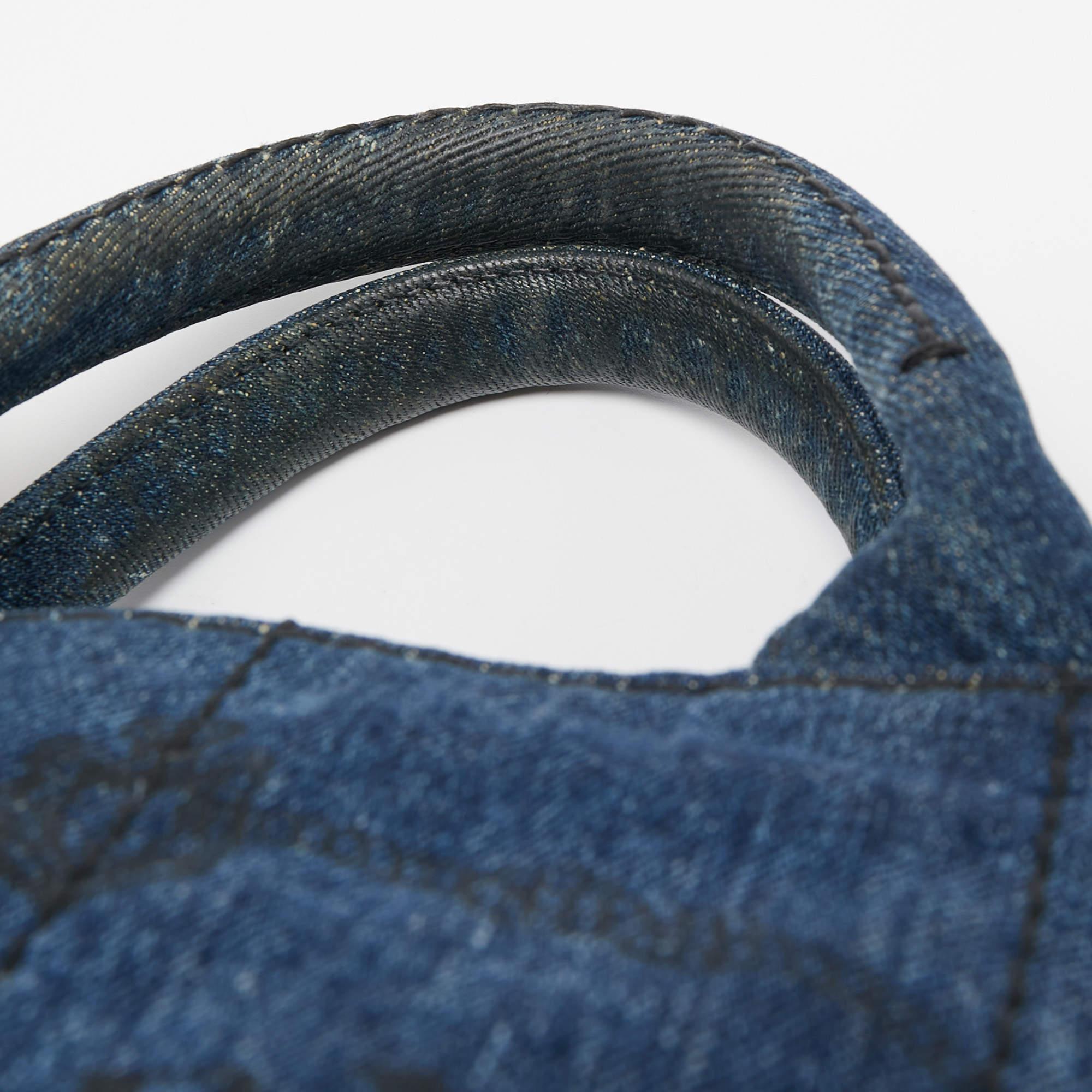 Prada Gärtner-Tasche aus blauem Denim im Angebot 6