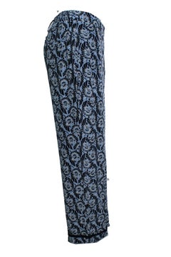 Prada, blue floral printed silk casual pantalon