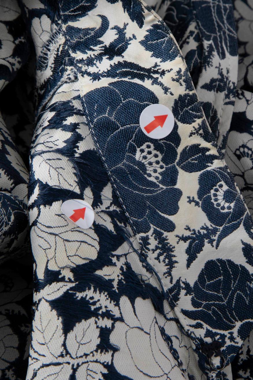 Women's Prada Blue Floral Ruched Knee-Length Dress Size S