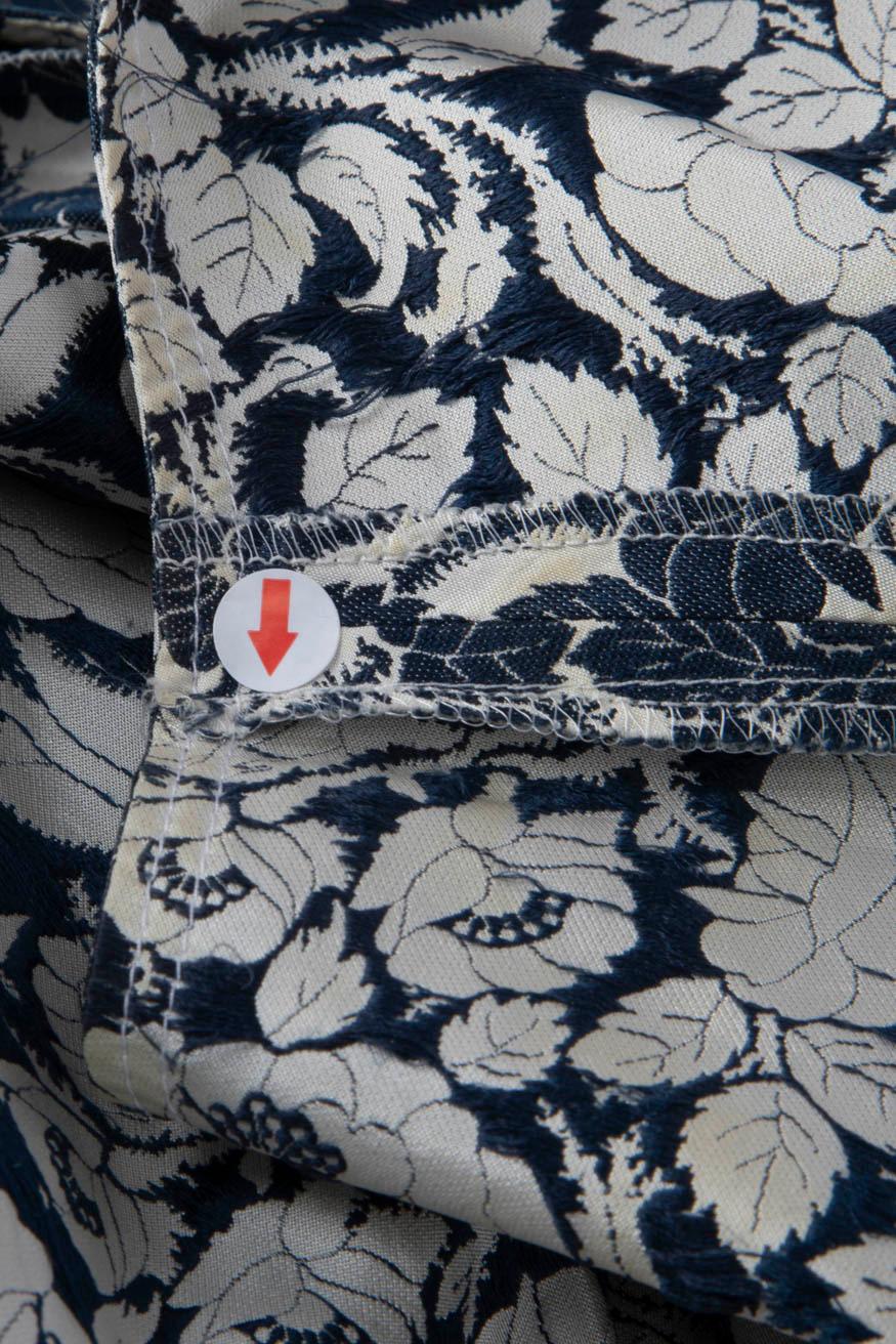 Prada Blue Floral Ruched Knee-Length Dress Size S 3